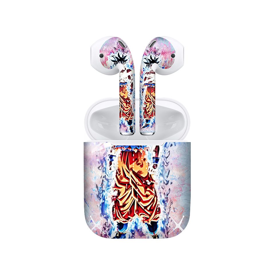 Miếng dán skin chống bẩn cho tai nghe AirPods in hình Dragon Ball - Goku Ultra Instinct - 7vnr56 (bản không dây 1 và 2