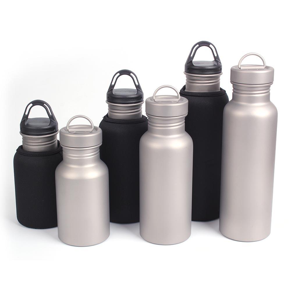 400ML Wide Mouth Bottle Titanium Water Bottle Classic Sports Water Bottle for Outdoor Camping Hiking Picnic