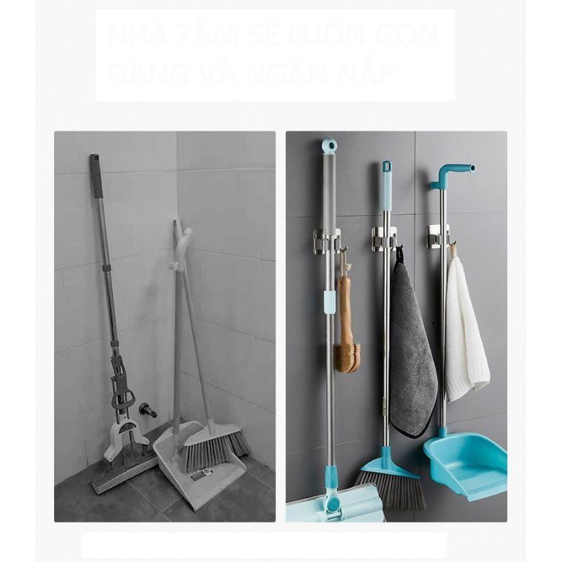 MÓC TREO CHỔI MÓC KẸP CHỔI KÈM 1 INOX304