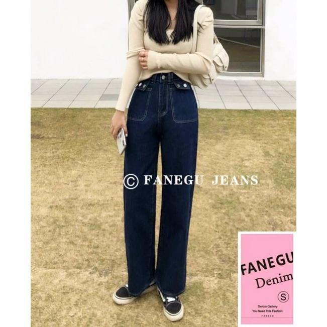 Quần Jeans ống suông cạp cao/ Hàng cao cấp MS 3928