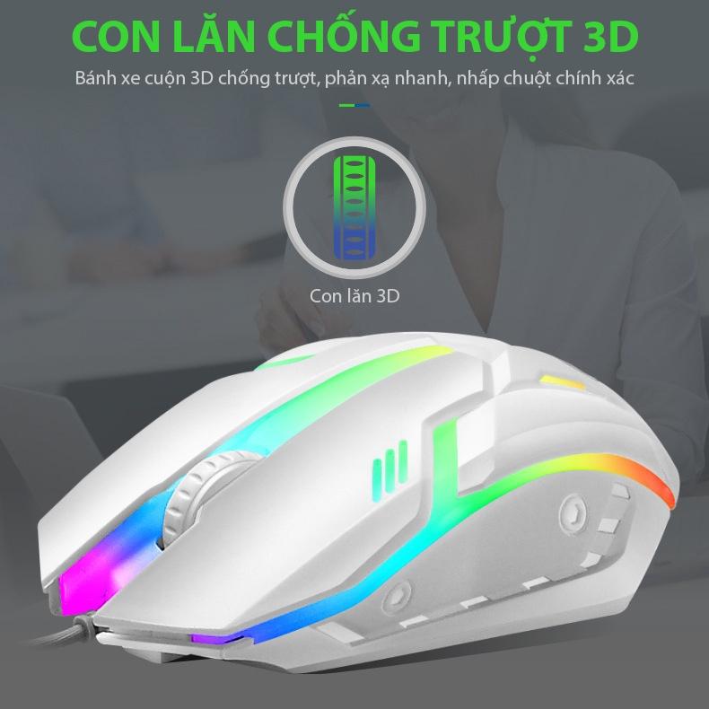 Bộ bàn phím chuột máy máy tính Coputa chuột bàn phím giả cơ có dây Gaming chơi game Full LED RGB GTX300