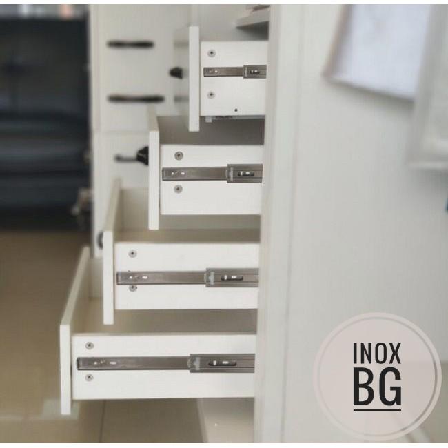 Bộ 2 Ray bi ngăn kéo tủ quần áo tủ bếp 3 tầng