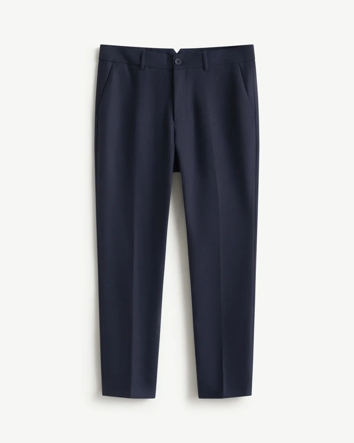 Quần Tây Nam Dài Ủi Ly Trước vải dệt dobby Màu xanh Navy Form Slim Cropped - ROUTINE 10F25PFO015