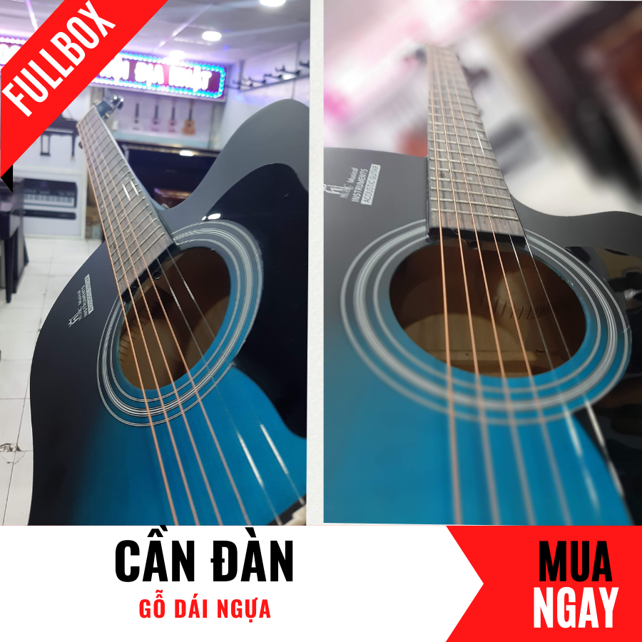 Đàn Guitar Acoustic HT89 Dáng Khuyết Đẹp Tự Nhiên + Phụ Kiện (Size 4/4)