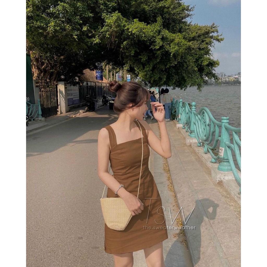 Váy - Đầm hai dây thô quai bản to