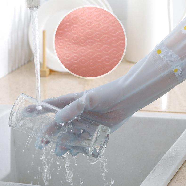 GANG TAY CAO SU CHỐNG THẤM HOA CÚC DỄ THƯƠNG SIÊU ĐẸP, SIÊU DAI LOẠI DÀI 46CM