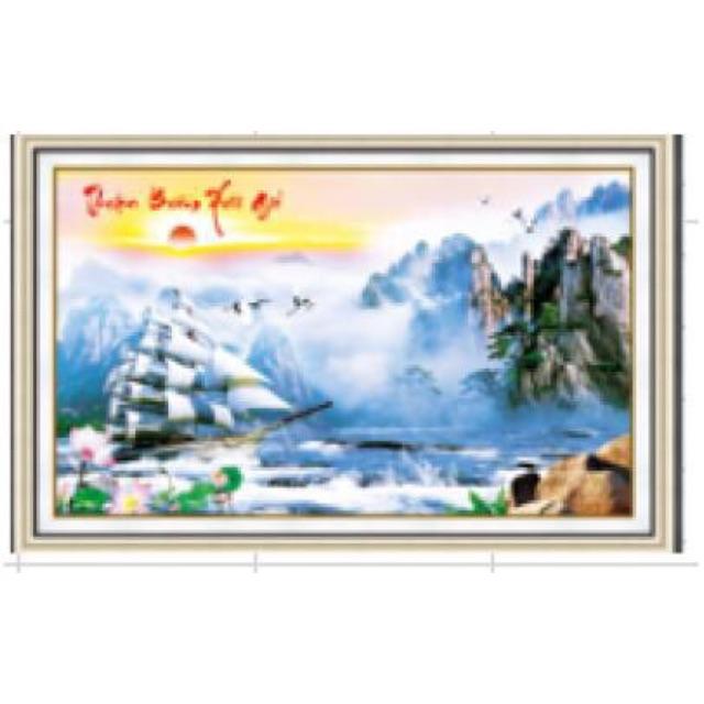 Tranh thêu 3D thuận buồm xuôi gió kt 87x55 cm
