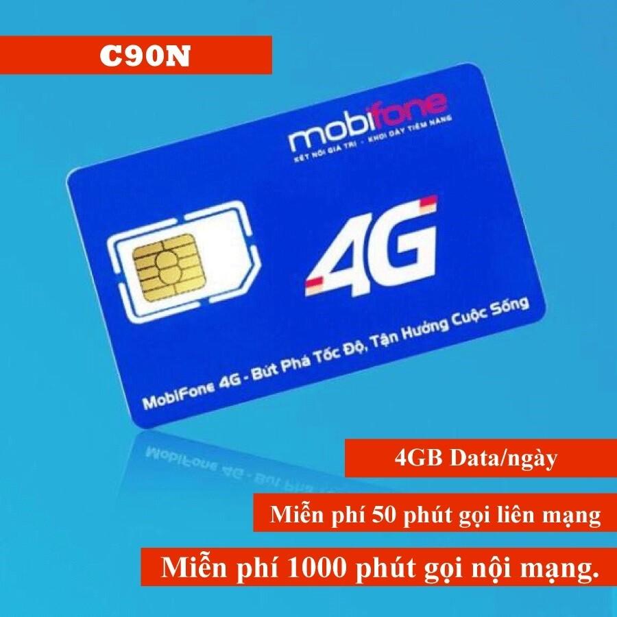 Sim 4G Mobifone c90n lên gói 1 tháng - Hàng Chính Hãng