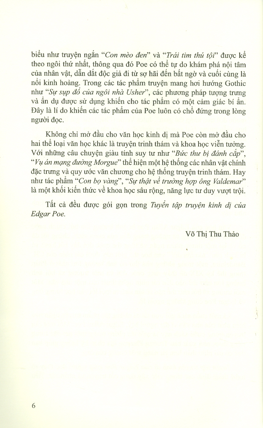TUYỂN TẬP TRUYỆN KINH DỊ CỦA EDGAR POE – Edgar Allan Poe – dịch giả Võ Thị Thu Thảo – Trường Phương Books