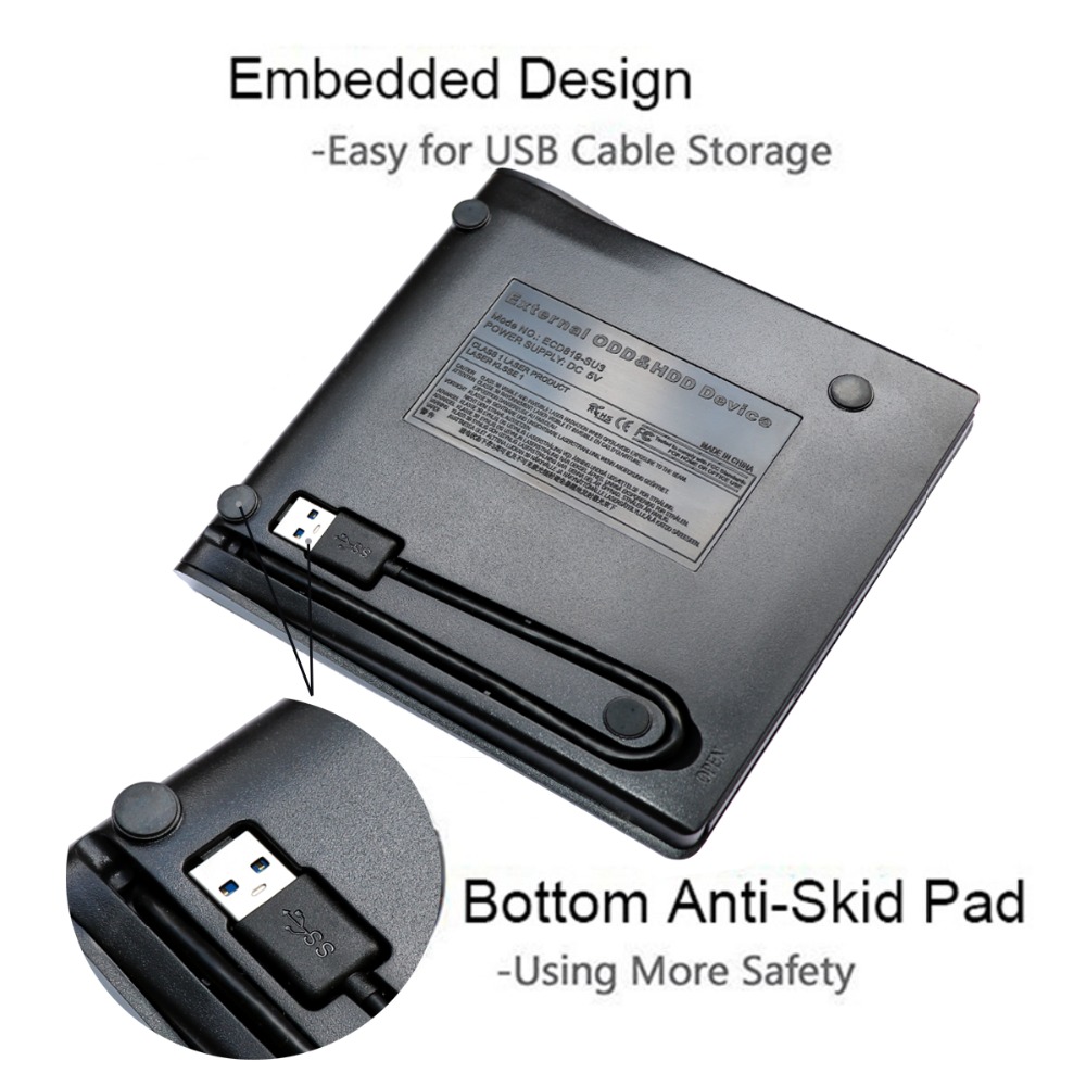 USB 3.0 Slim External DVD RW CD Writer Drive Burner Reader Player Optical Drives For Laptop PC dvd burner dvd portatil