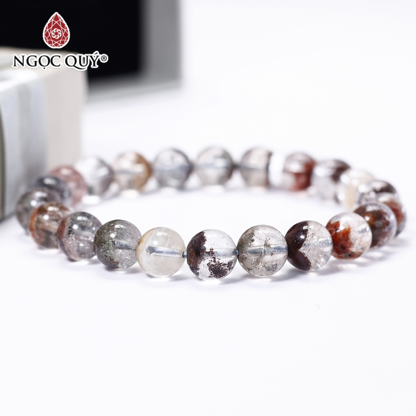 Vòng tay đá ưu linh đa sắc size hạt 9mm - Ngọc Quý Gemstones
