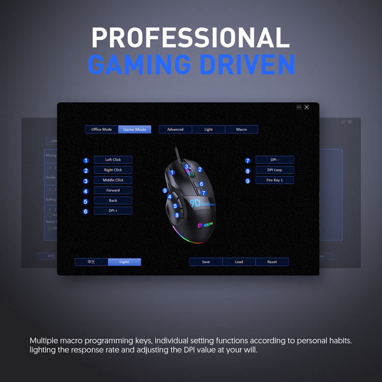 Chuột Gaming X10 Led RGB 12800 DPI 9 phím