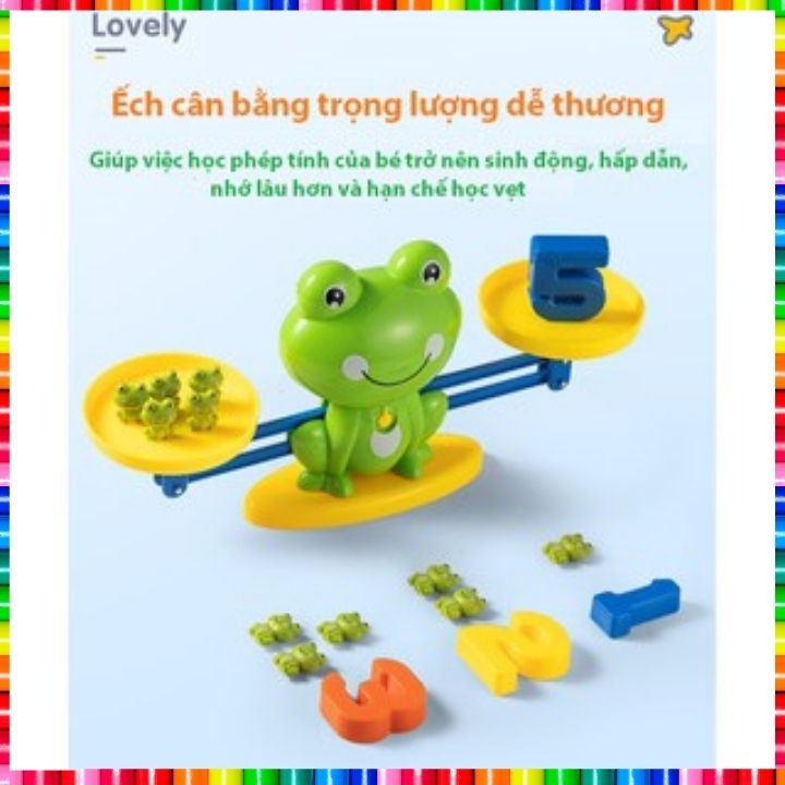 Đồ chơi giáo dục toán học cho trẻ em ếch cân bằng trọng lượng hỗ trợ học toán và phép tính hiệu quả tư duy BABY MAX