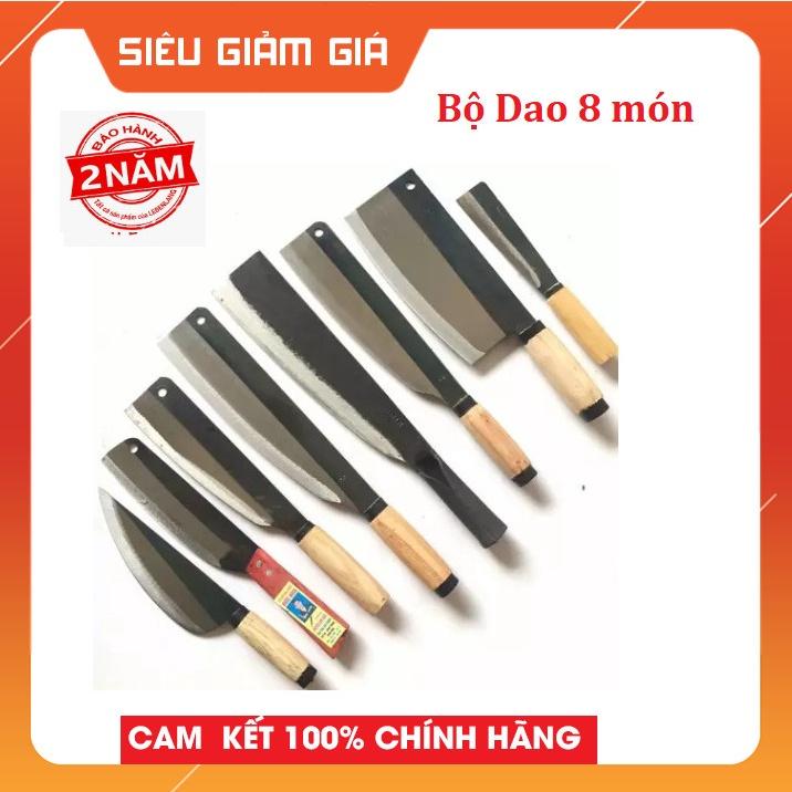 Bộ dao nhà bếp 8 món nhíp xe chặt cây - chặt xương - chặt gà - dao thái thịt