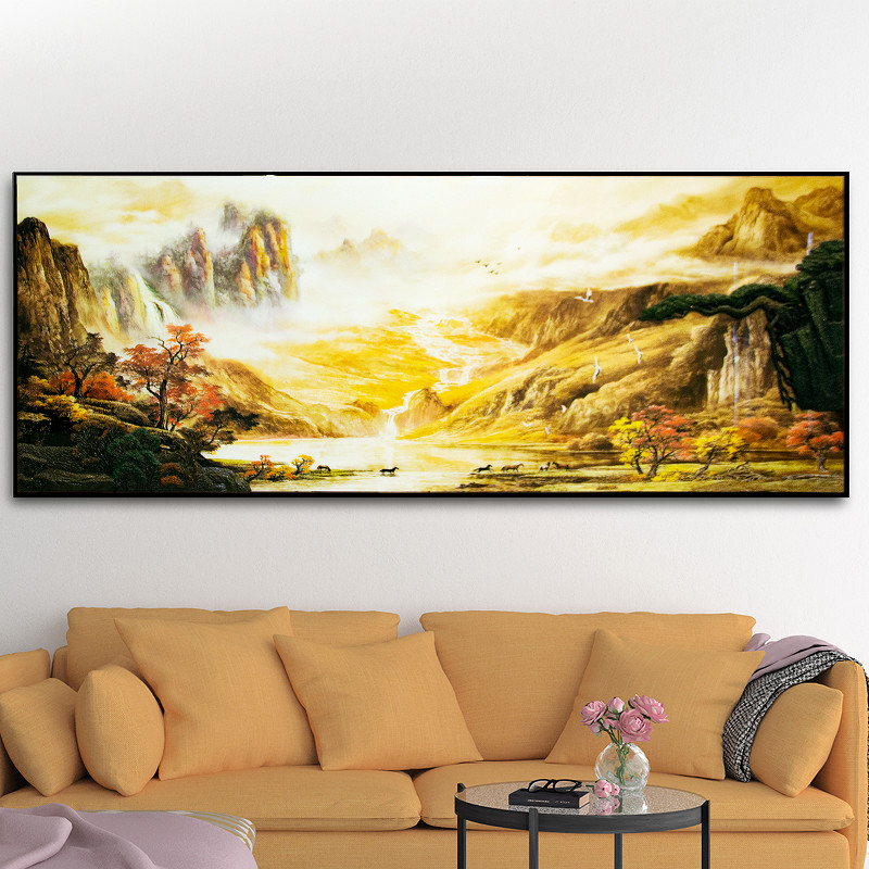 Tranh Phù Điêu Thuỷ Tinh - Bình Yên Hạ Về  80X220cm