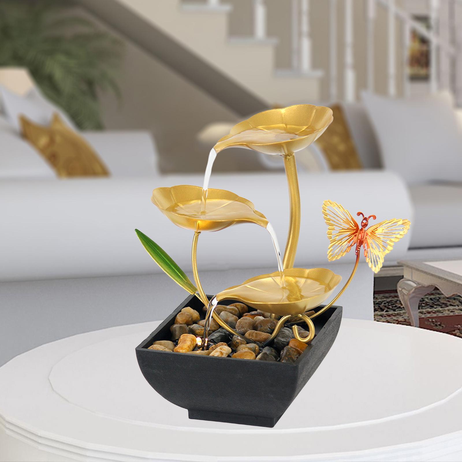 Small Tabletop Fountain USB Water Feature for Home Feng Shui Decoration Gift