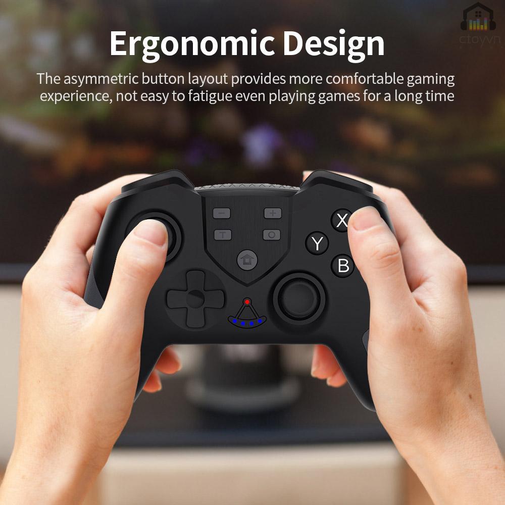 Tay cầm chơi game không dây có chế độ rung kép tương thích với Switch/Switch Lite màu đỏ và xanh dương