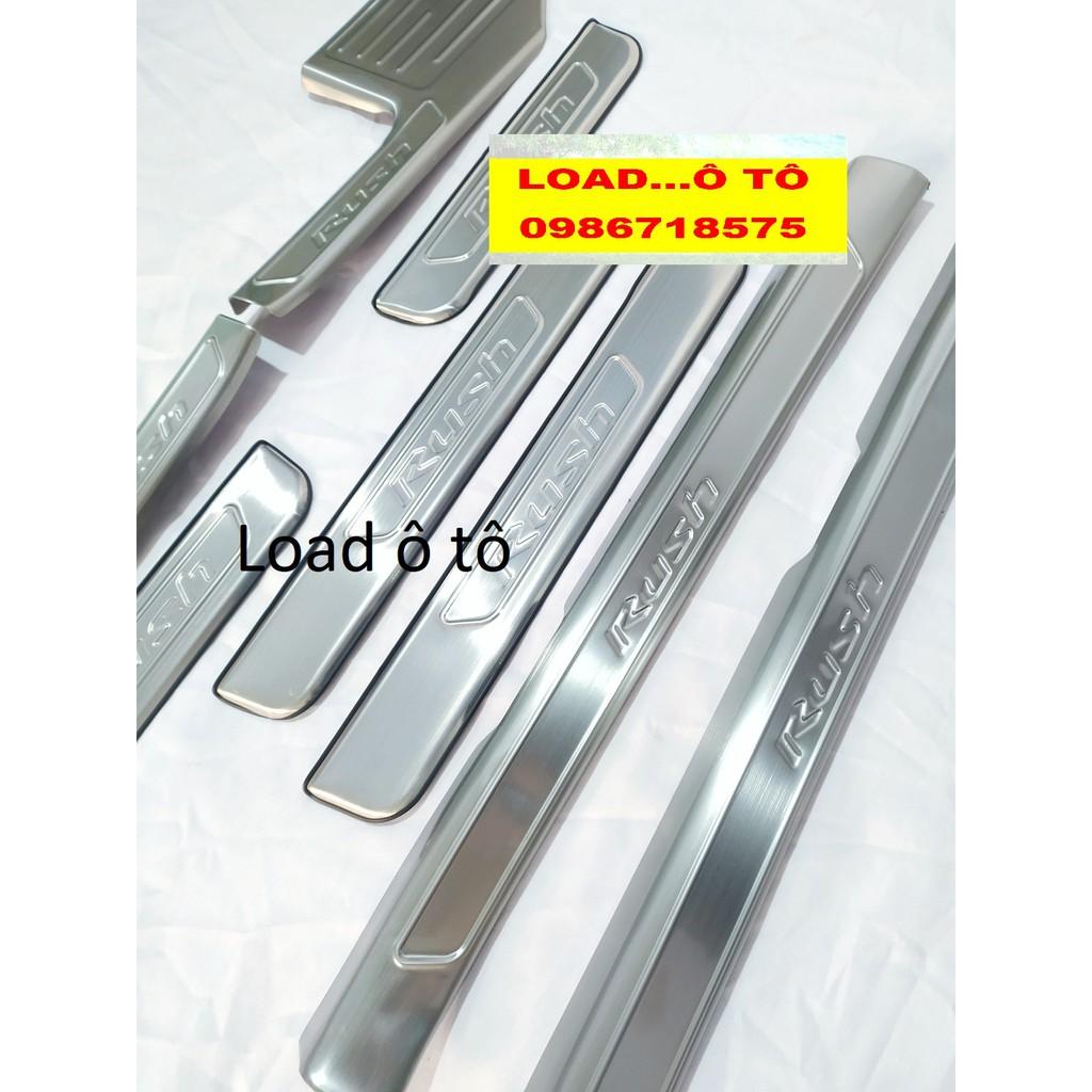 Ốp Bậc Cửa, Nẹp Bước Chân Trong, Ngoài Xe Toyota Rush 2019-2021 Trong, Ngoài Cao Cấp, Chất Liệu Inox Cao Cấp