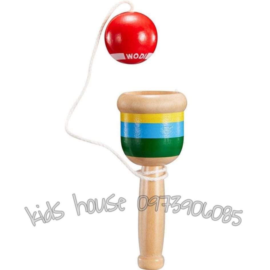 Đồ chơi Kendama tung bóng bằng gỗ giúp con tránh xa IPAD| Đồ chơi an toàn