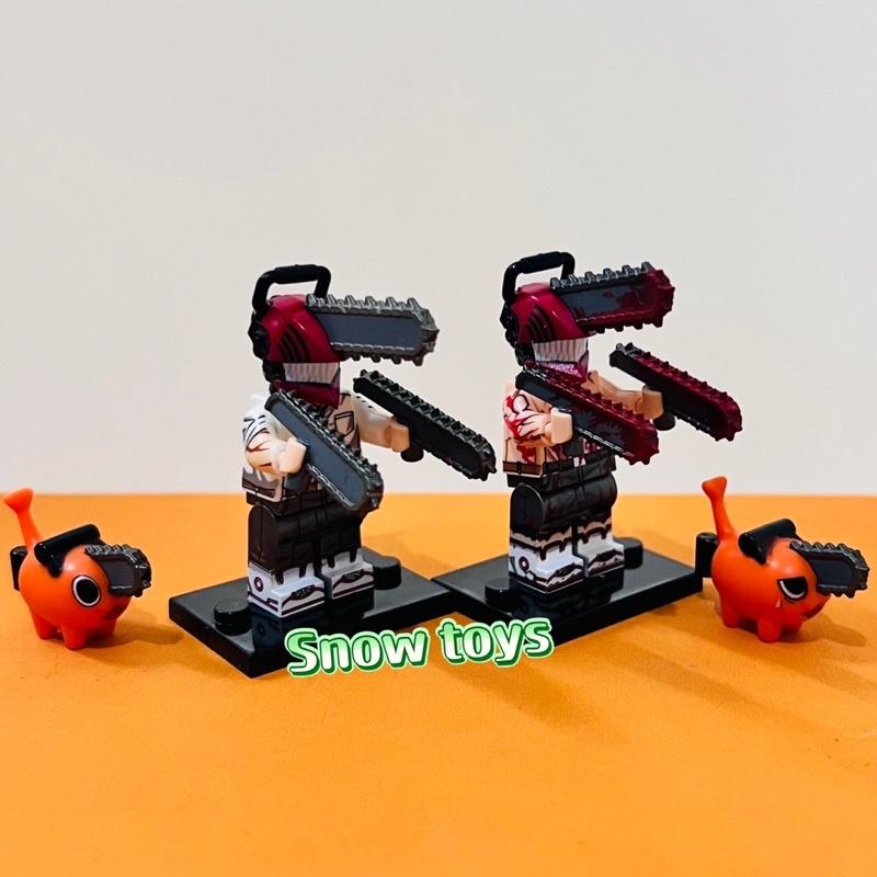 Minifigures Chainsaw man - Mô hình đồ chơi mini Chainsaw man - Denji Pochita Quỷ cưa lắp ráp lắp ghép xếp hình Pochita