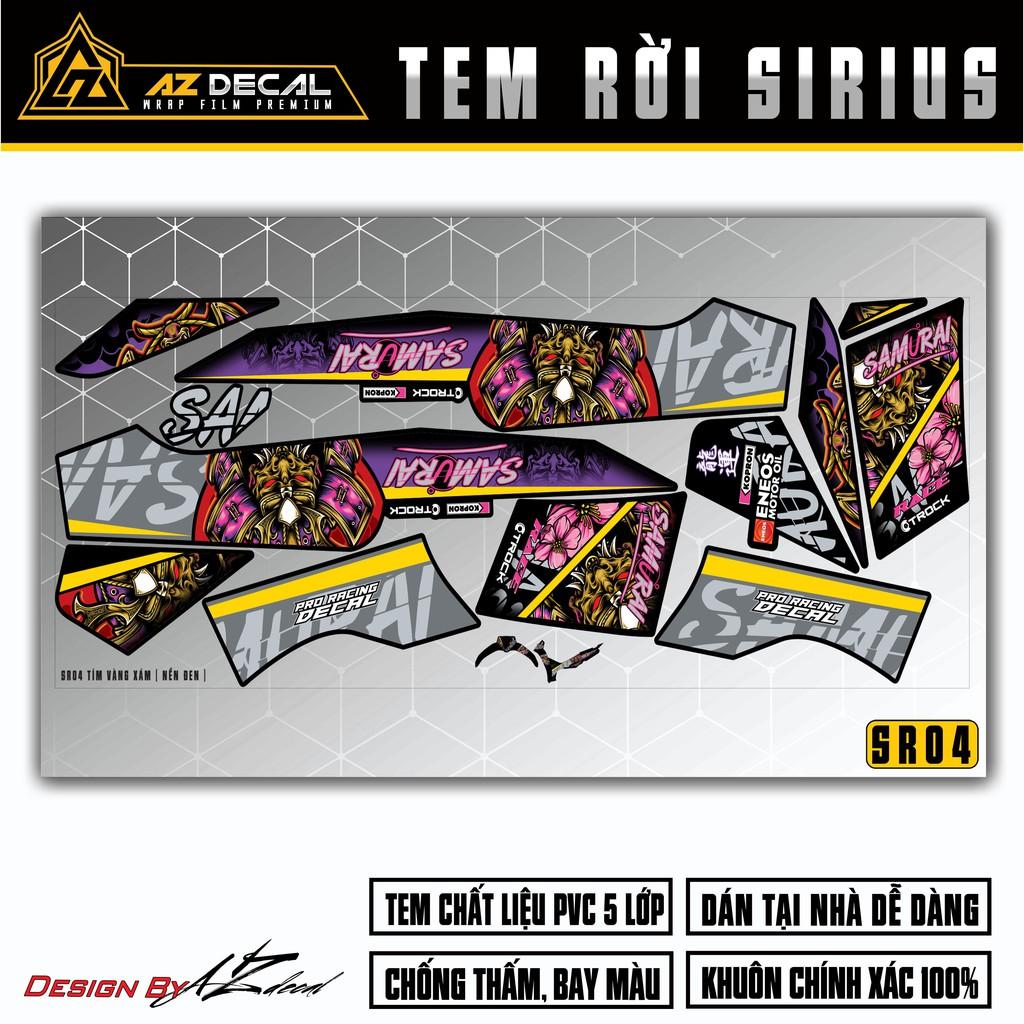 Tem Xe Sirius RC Mẫu Samurai | SR04 | Decal Rời Cao Cấp Chống Nước, Chống Bay Màu, Dễ Dán