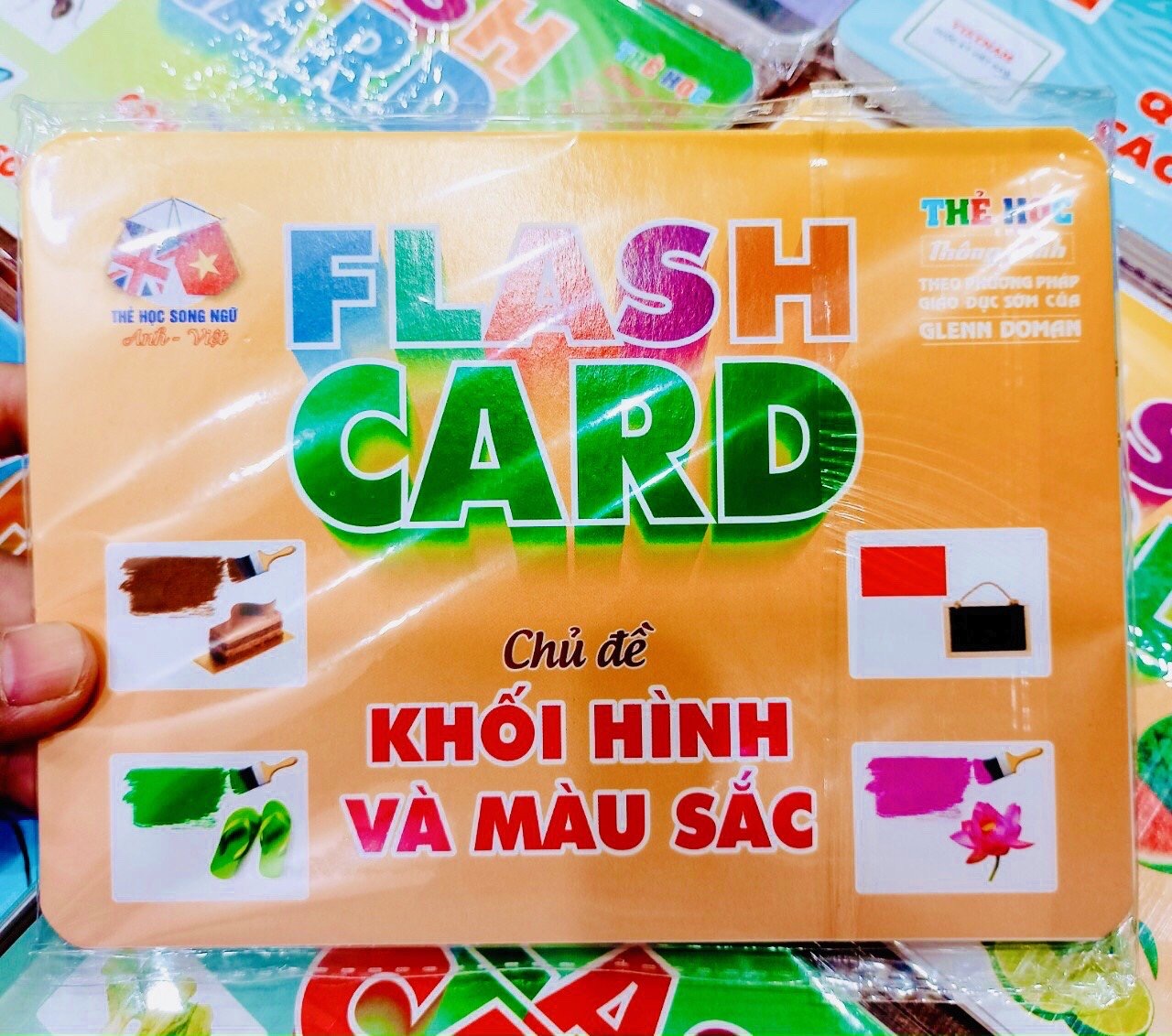 ￼Flash card A5 Khổ B- Thẻ học Thông Minh 18 chủ đề cho bé (Song ngữ Việt Anh)