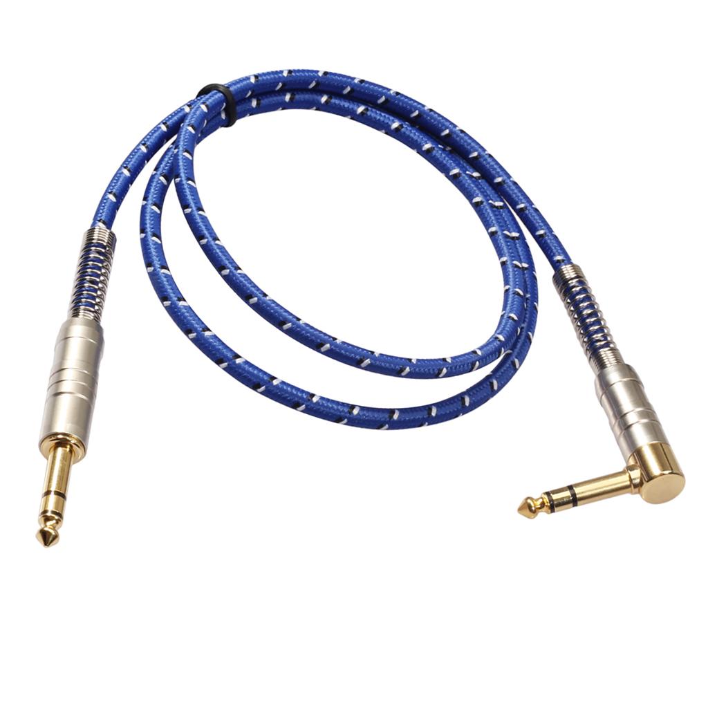 6.35mm 1/4 inch Male to Male TRS Stereo Audio Cable Auxiliary Jack HiFi Audio Cable for Electric Guitars, Microphones