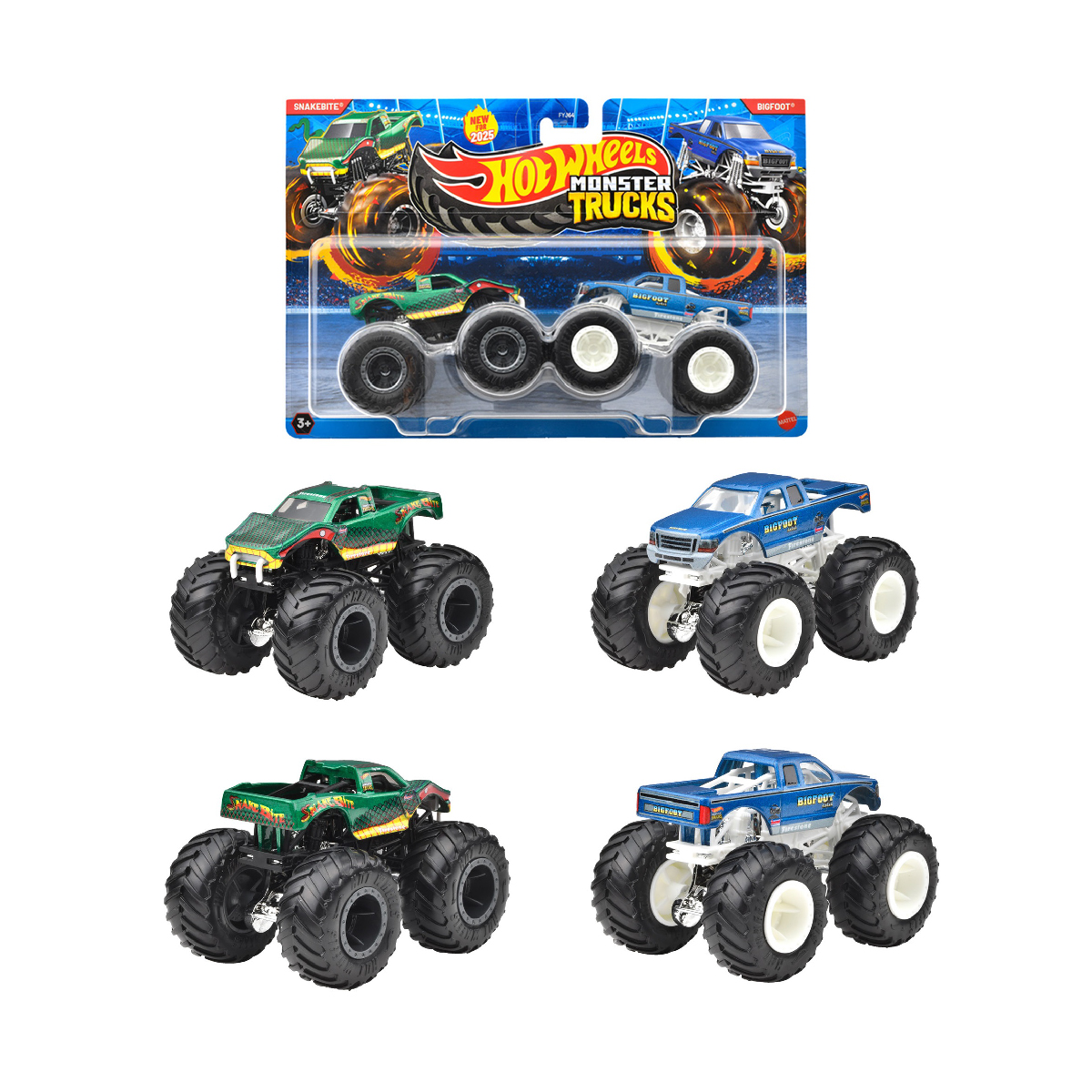 Bộ Đôi Siêu Xe Hot Wheels MONSTER TRUCKS FYJ64M - Giao hàng ngẫu nhiên