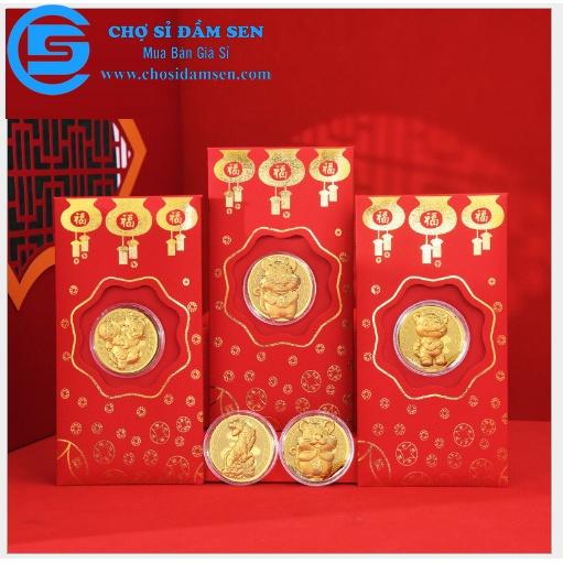 Bao Lì Xì Thần Tài mạ vàng cao cấp G257-BaoLiXi-ThanTai