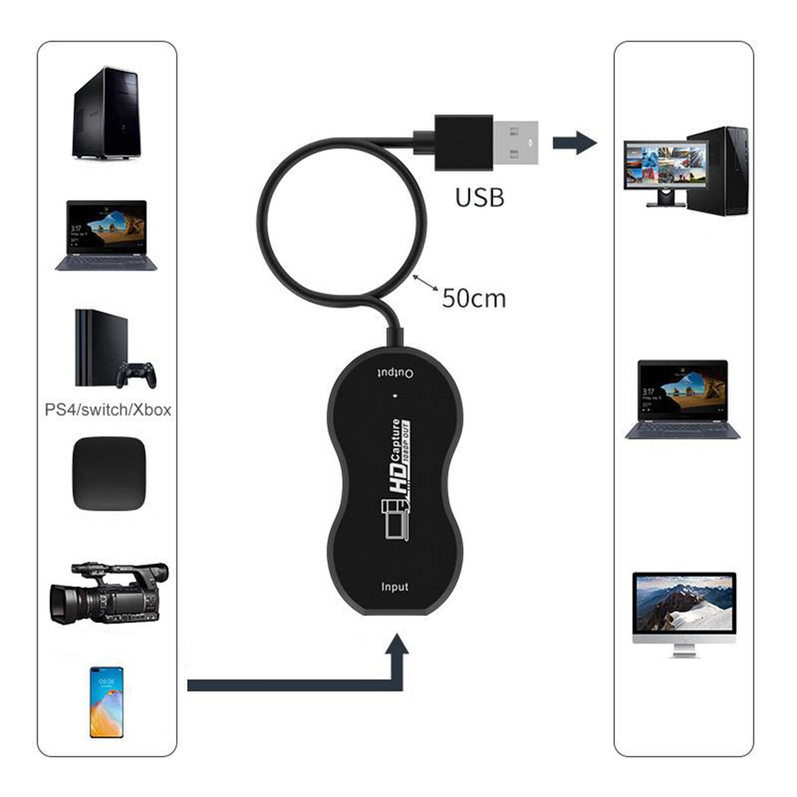 Mini  1080P USB 2.0 Easy to Use Video Capture Card for Broadcast Live