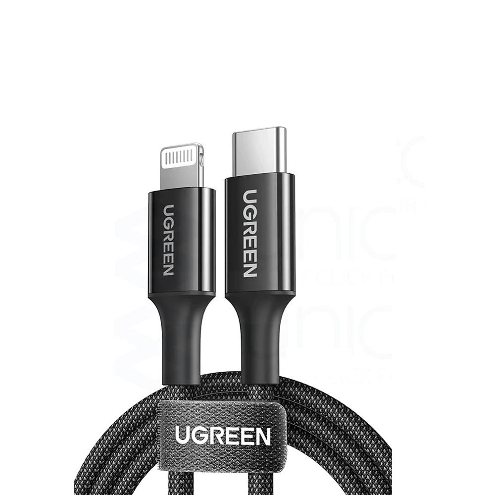 Ugreen 90493 1M màu đen Cáp sạc - truyền dữ liệu USB-C sang cổng sạc dành cho iphone Hàng chính hãng