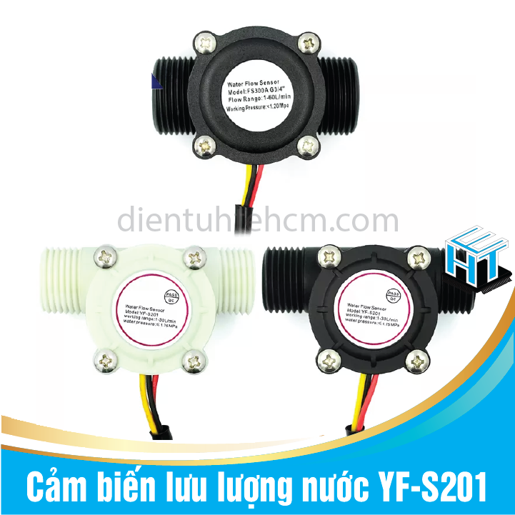 Cảm biến lưu lượng nước YF-S201 2 màu trắng, đen