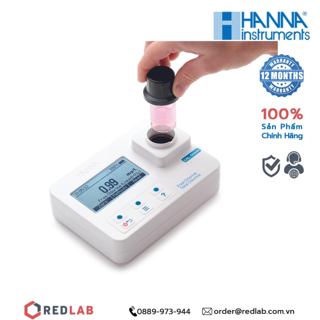 Máy đo Clo dư/Clo tổng/Độ cứng tổng/Sắt thang thấp và pH trong nước Hanna HI97745, bảo hành 12 tháng