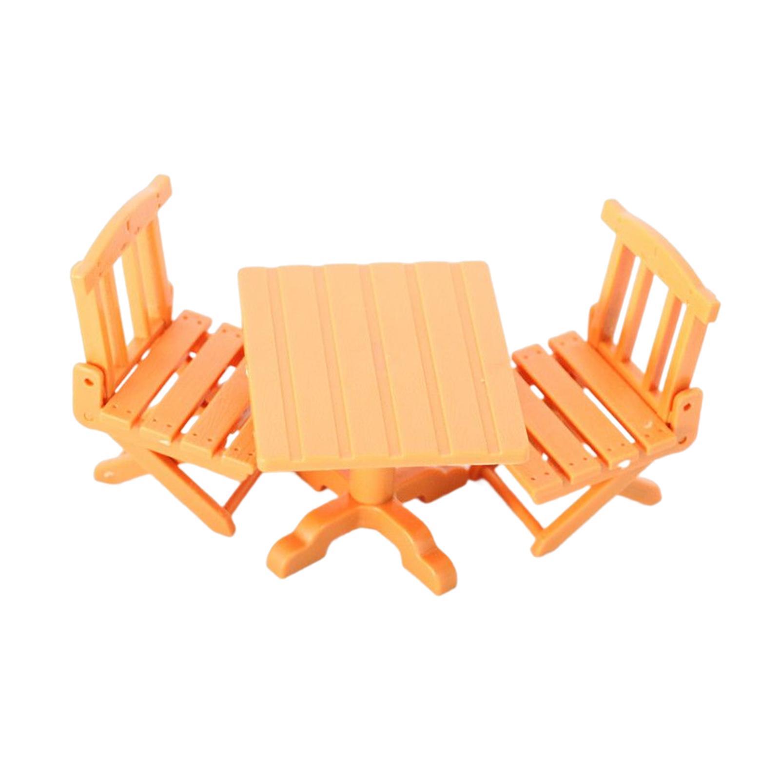 Doll House Furniture Handpainted Dollhouse Table Chairs for Decor