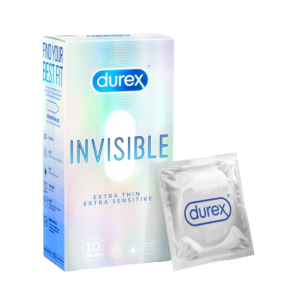 Bao cao su Durex Invisible Extra Thin Extra Sensitive 1 Hộp 10 Bao
