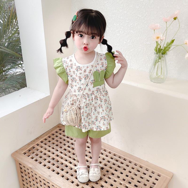 TA265 CheerKids - LFL001 A06 Bộ hoa nhí cánh tiên ngắn tay cho bé gái