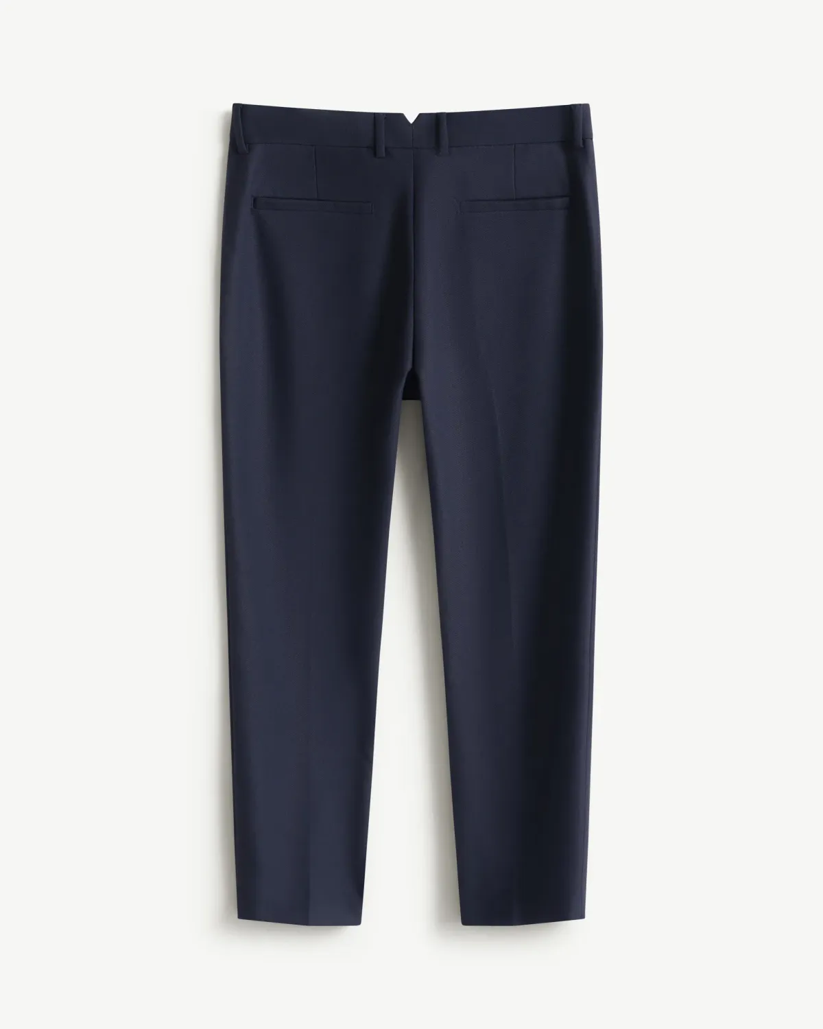 Quần Tây Nam Dài Ủi Ly Trước vải dệt dobby Màu xanh Navy Form Slim Cropped - ROUTINE 10F25PFO015