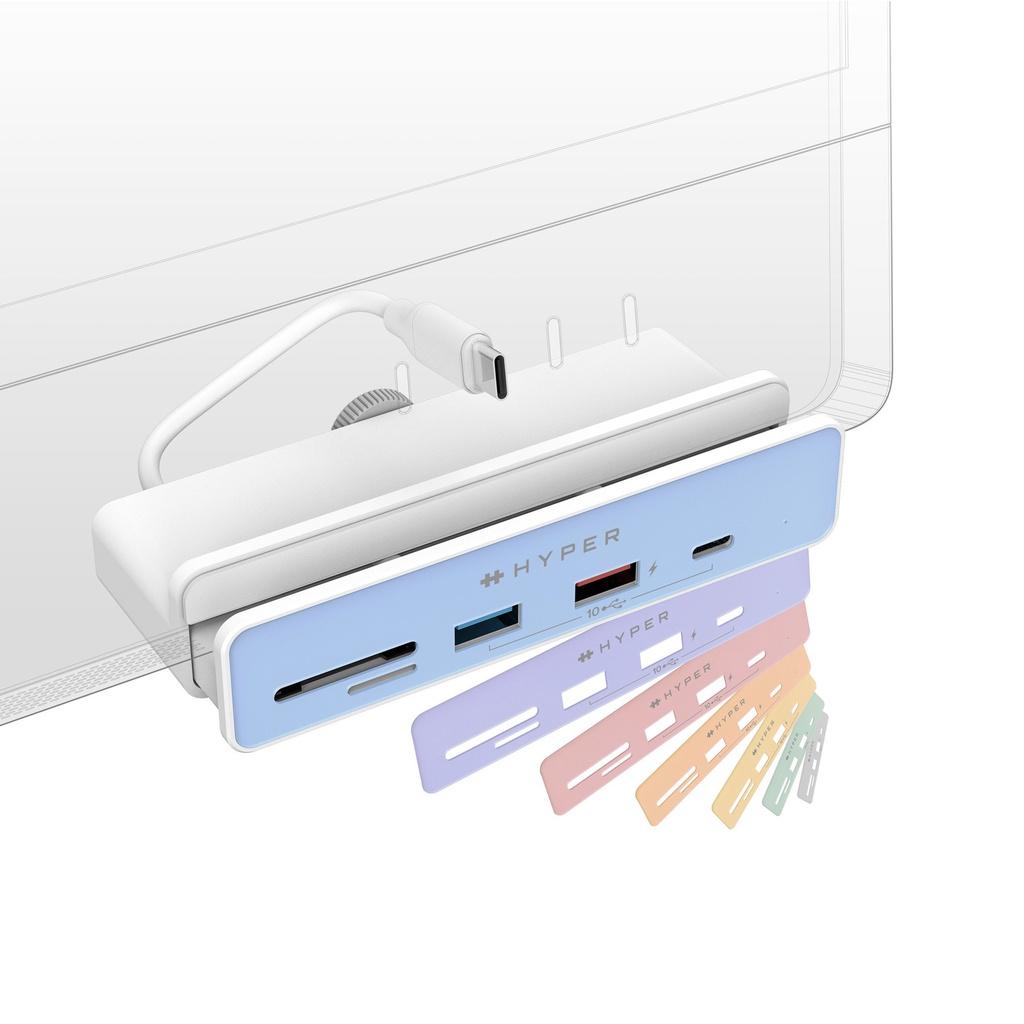 Cổng Chuyển Chuyên Dụng iMac 24″ Hyperdive 5-IN-1 USB-C HUB HD34A6 (Kèm 7 Miếng Dán Theo Màu iMac 24″) Hàng Chính Hãng