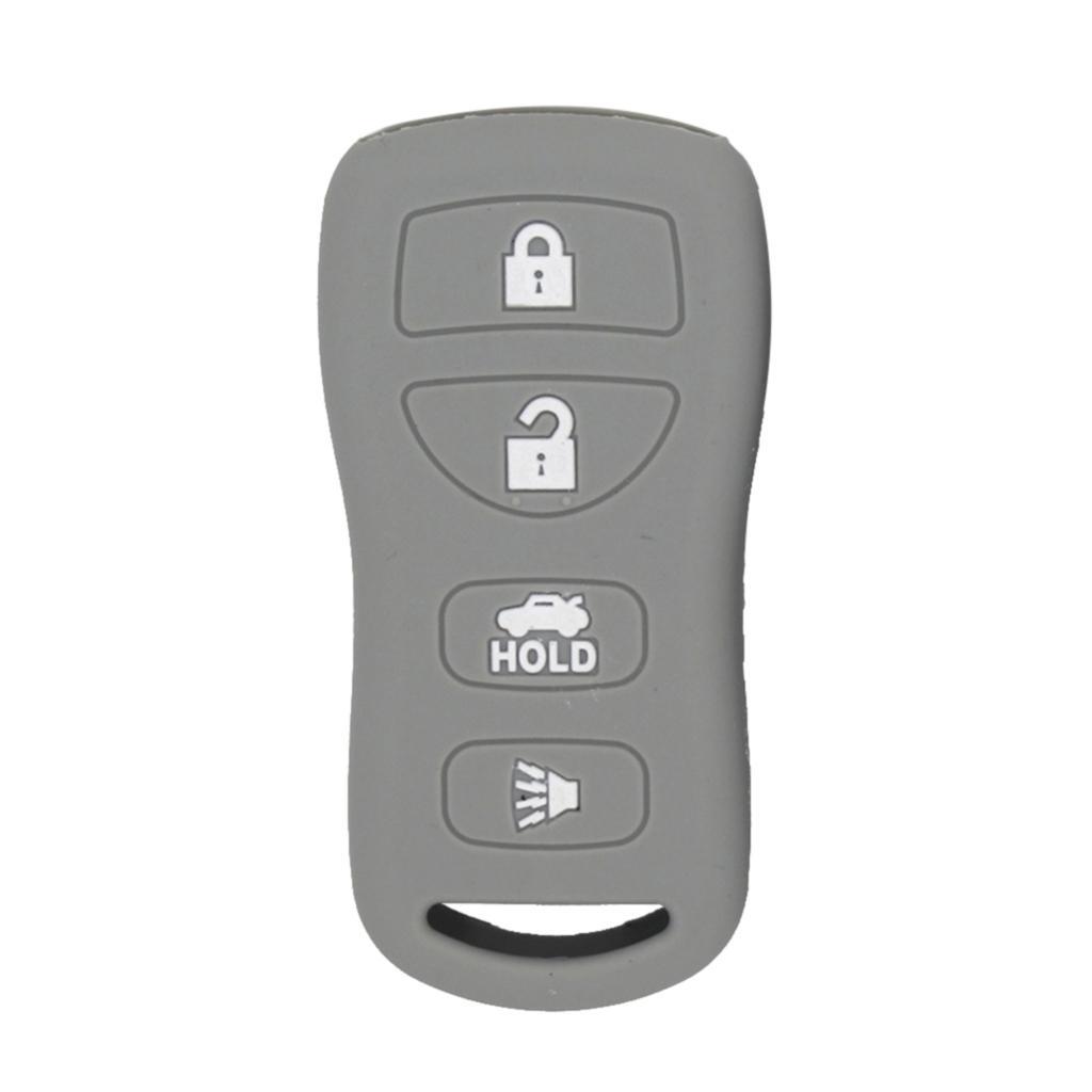 Car Key Fob Protector Case Cover 4 Buttons Key Shell for Gray