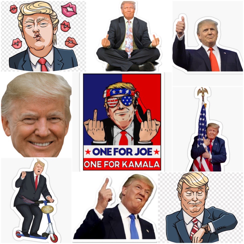 Set 30-60 sticker Donald Trump