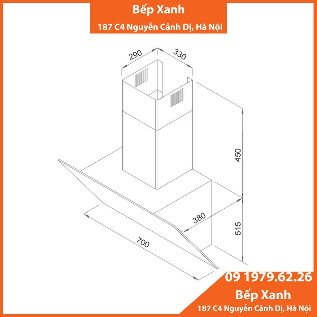 Hút Mùi Cảm Ứng Kính Vát Sevilla SV 70K3, hàng chính hãng