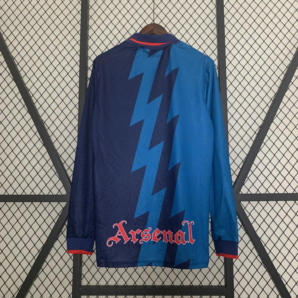Áo Bóng Đá Retro Arsenal 1995 Dài Tay - Sân Khách bản cao cấp vải Cotton Polyester