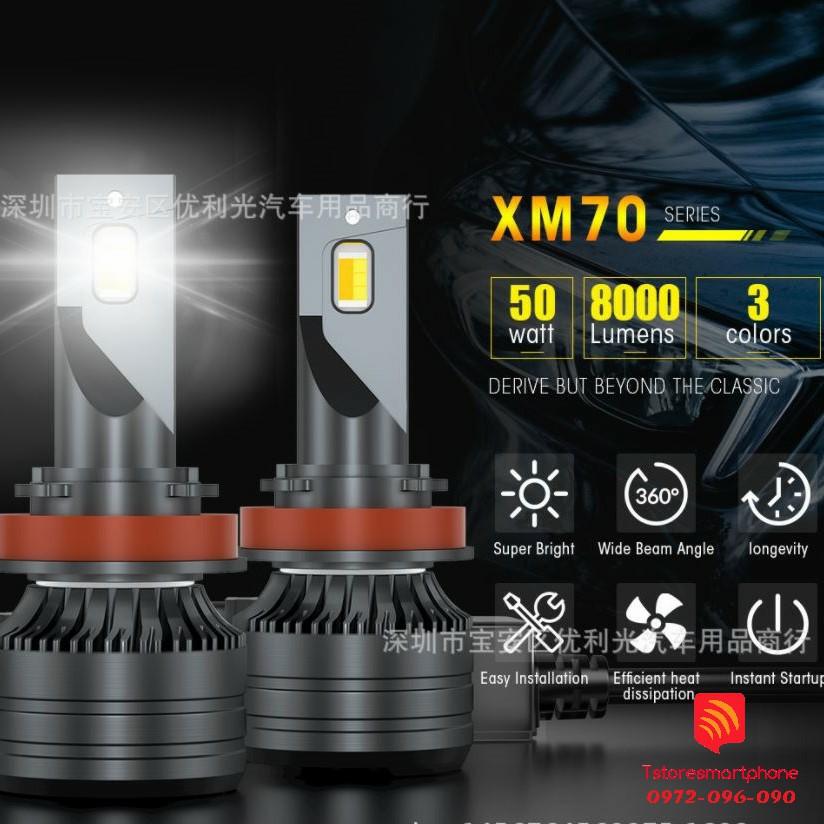 Đèn LED gầm XM70 3 chế độ phá sương cho xe ô tô chân H8/H9/H11/H16-9005/HB3/H10-9006/HB4/H7