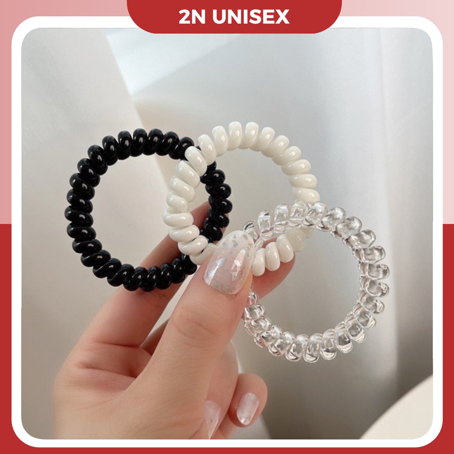 Dây buộc tóc xoắn lò xo phong cách Hàn Quốc đơn giản