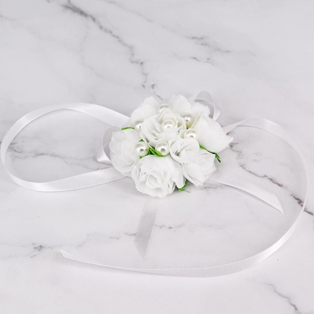 Wrist Corsage Bridal Stretchy Bracelet Wedding Prom Hand Flower