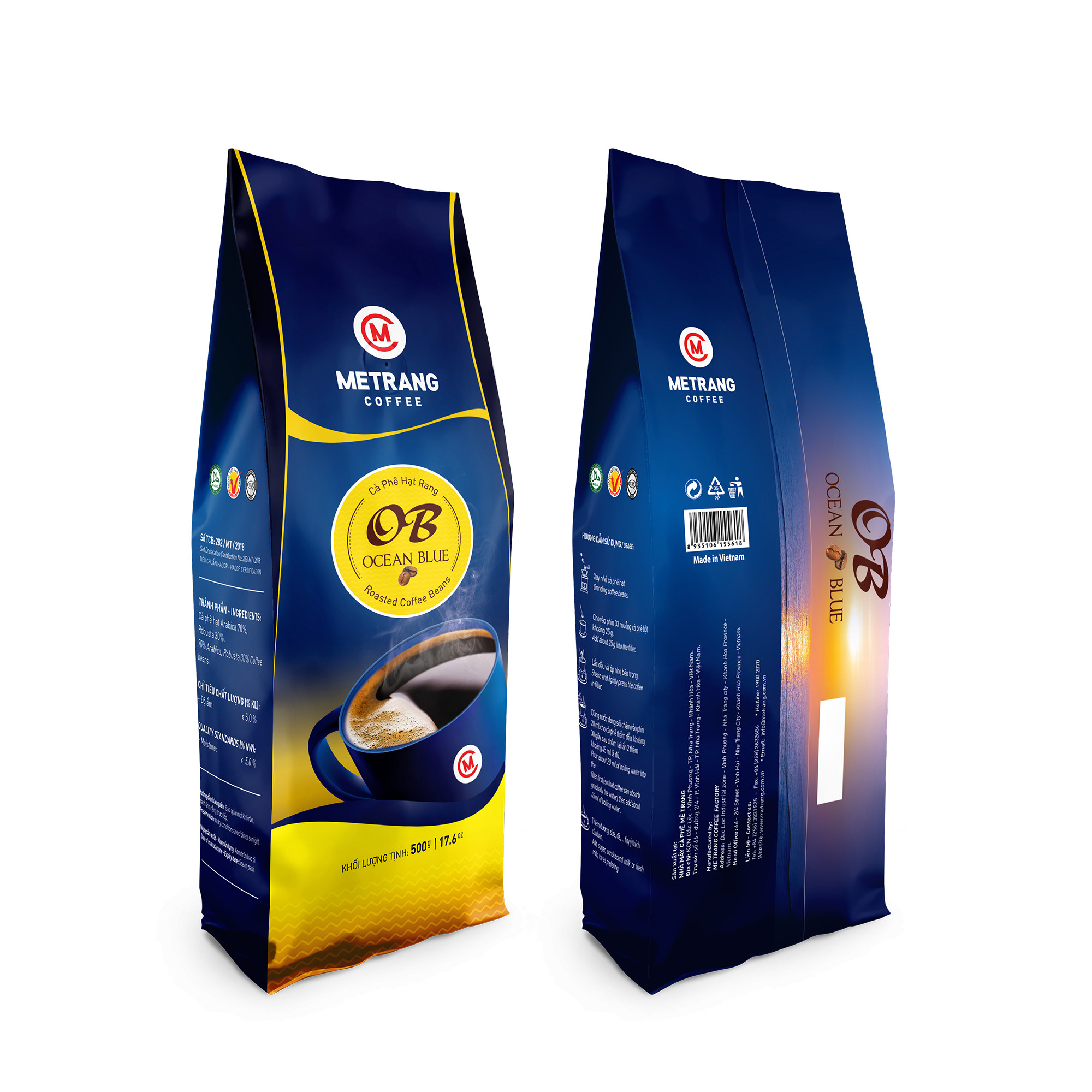 Cà Phê Mê Trang Ocean Blue Túi Hạt 500G