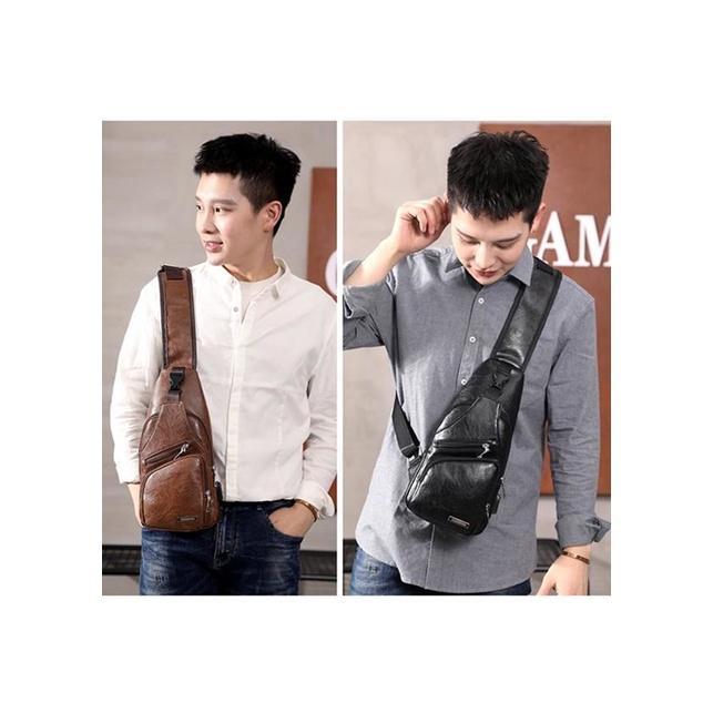 Túi đeo chéo nam Da 4 ngăn
