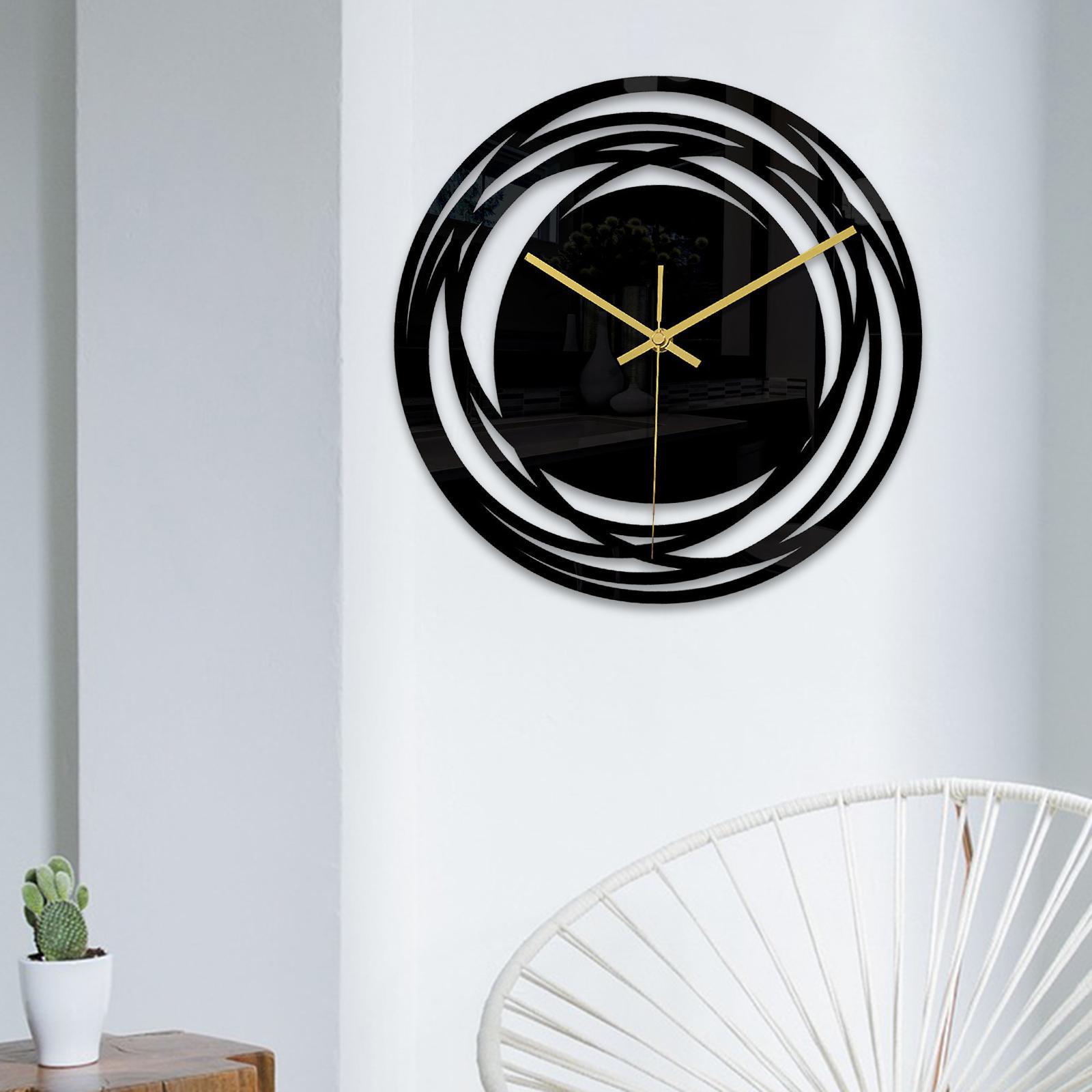 Wall Clock Art Decor Silent Clocks Battery Operated Decorative for Living Room Decor