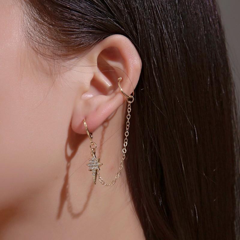 Bông Tai Dáng Dài Đính Đá Xinh Xắn Dành Cho Nữ