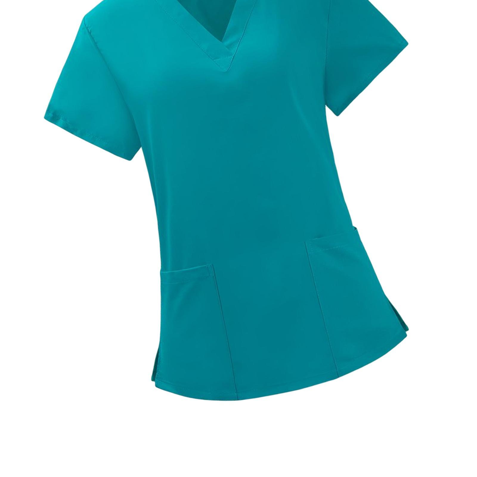Scrubs Set for Women Lightweight Stretch Scrub Top and Pants Blue S
